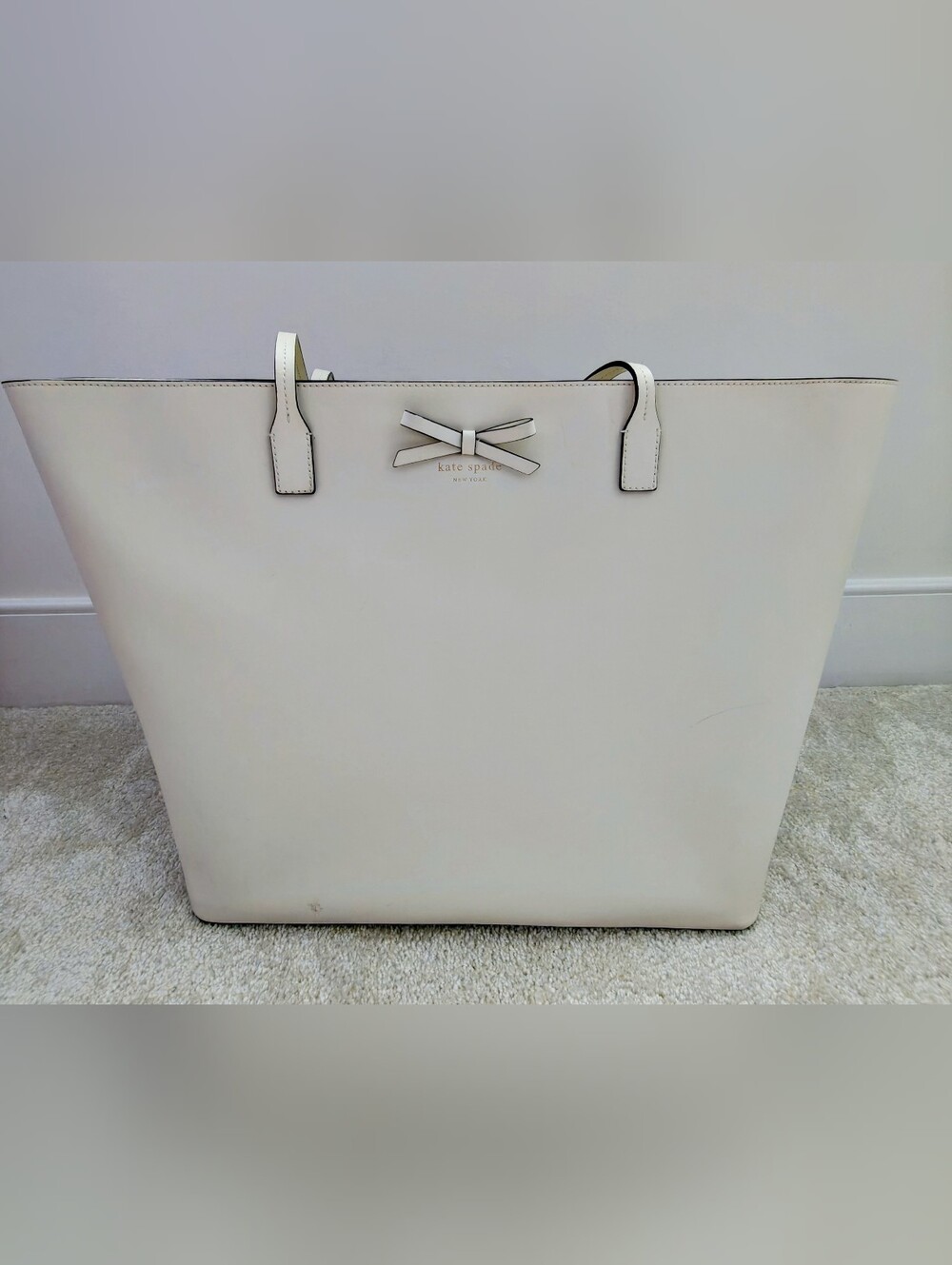 kate spade Cream Leather Tote Bag